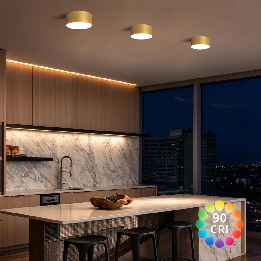 BRILAGI - LED bathroom ceiling light FORIS LED/20W/230V Ø 15 cm gold IP44