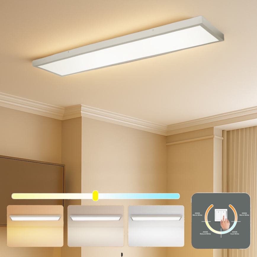 Brilagi - LED Bathroom Ceiling Light FRAME LED/50W/230V 3000/4000/6000K 120x30 cm IP44 silver