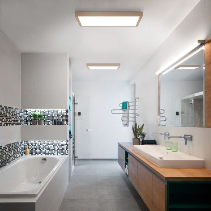 Brilagi - FRAME LED Bathroom Ceiling Light 50W/230V 60x60 cm IP44 Beige