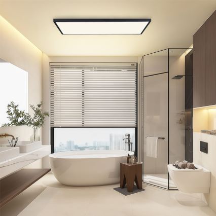 Brilagi - LED Bathroom Ceiling Light FRAME, 96W/230V, 120x60 cm, 3000/4000/6000K, IP44, Black