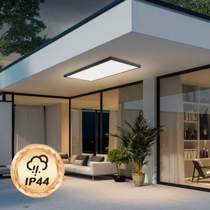 Brilagi - LED Bathroom Ceiling Light FRAME, 96W/230V, 120x60 cm, 3000/4000/6000K, IP44, Black