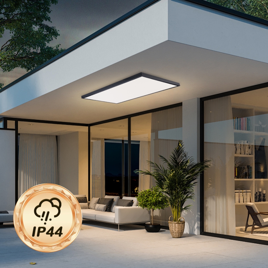 Brilagi - LED Bathroom Ceiling Light FRAME, 96W/230V, 120x60 cm, 3000/4000/6000K, IP44, Black