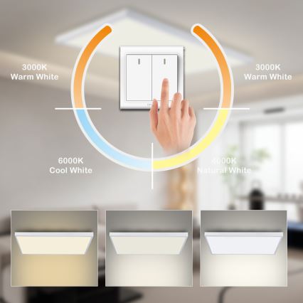 Brilagi - LED Bathroom Ceiling Light FRAME LED/96W/230V 120x60 cm 3000/4000/6000K IP44 white
