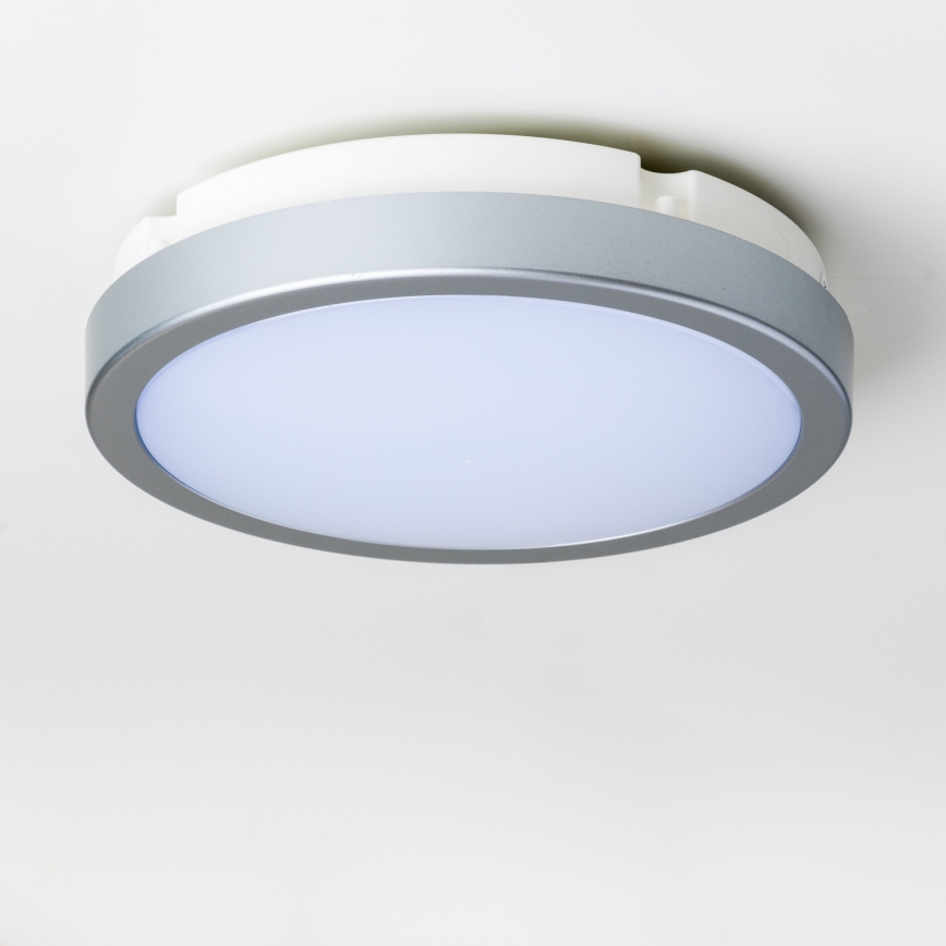 Brilagi - LED Bathroom ceiling light PERA 18W/230V d. 22 cm IP65 silver