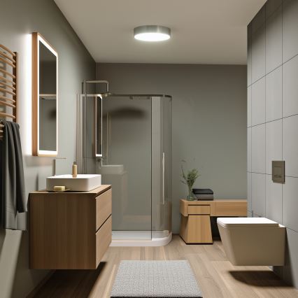 BRILAGI - LED Bathroom Ceiling Light POOL LED/24W/230V 3000/4000/5500K dia. 30 cm IP54 Matte Chrome