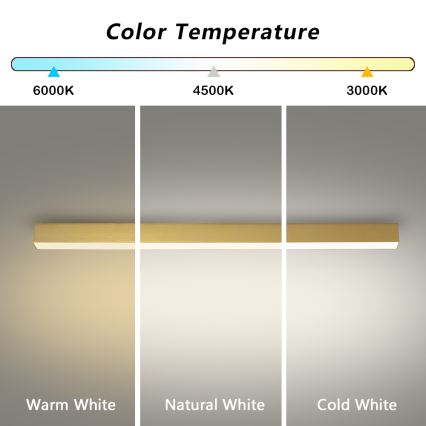 Brilagi - SLEEKLINE LED Bathroom Ceiling Light LED/40W/230V 3000/4500/6000K Gold IP44