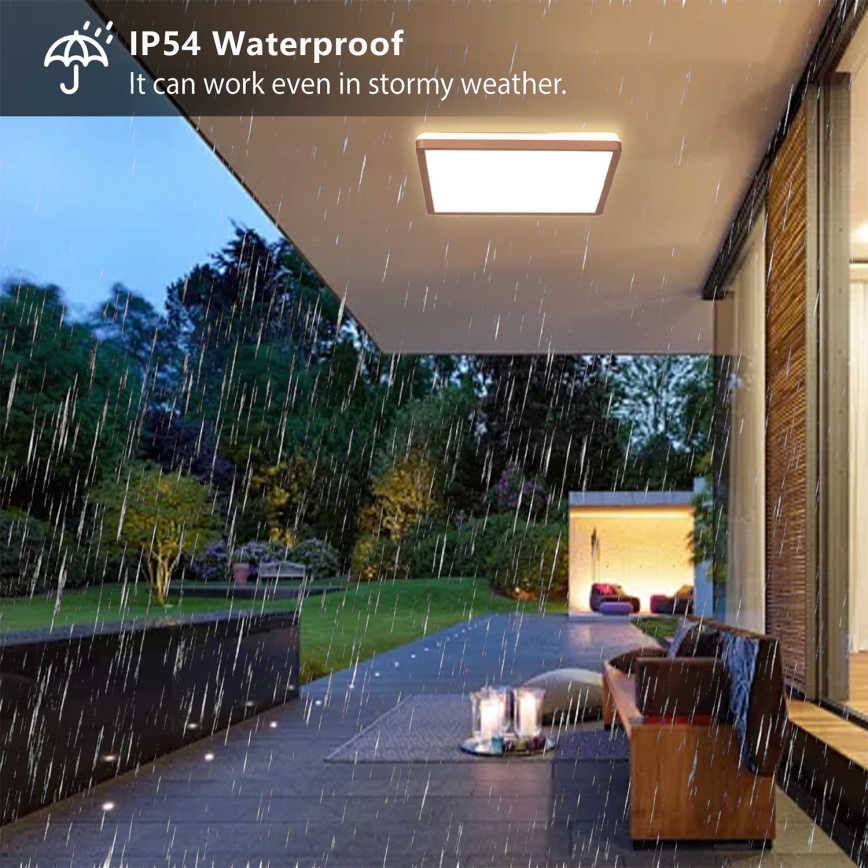 Brilagi - Ultra Slim LED Bathroom Ceiling Light 24W/230V 42x42 cm Rose Gold IP54