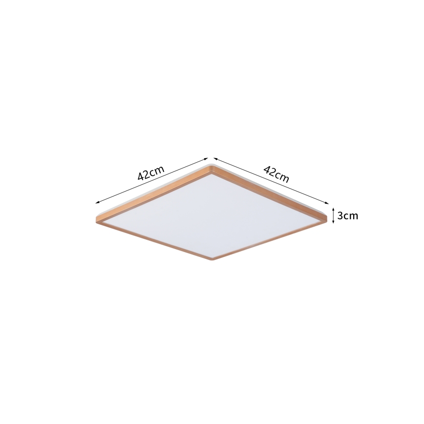 Brilagi - Ultra Slim LED Bathroom Ceiling Light 24W/230V 42x42 cm Rose Gold IP54