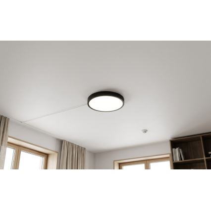 BRILAGI - ZENNA LED Bathroom Ceiling Light with Sensor LED/18W/230V, Ø 29.5 cm, IP44, Black + Remote Control