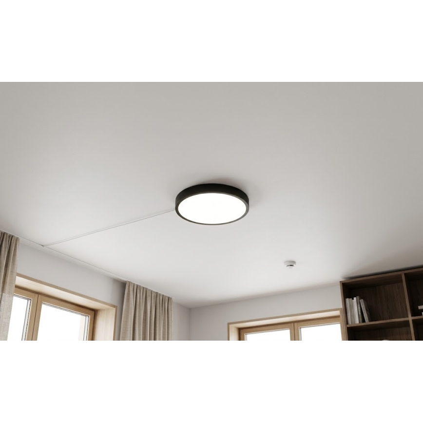BRILAGI - ZENNA LED Bathroom Ceiling Light with Sensor LED/18W/230V, Ø 29.5 cm, IP44, Black + Remote Control