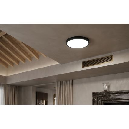 BRILAGI - ZENNA LED Bathroom Ceiling Light with Sensor LED/18W/230V, Ø 29.5 cm, IP44, Black + Remote Control