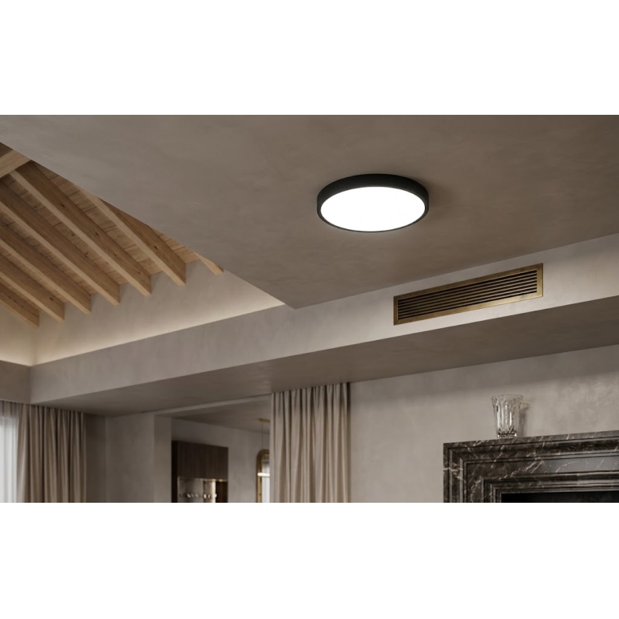 BRILAGI - ZENNA LED Bathroom Ceiling Light with Sensor LED/18W/230V, Ø 29.5 cm, IP44, Black + Remote Control
