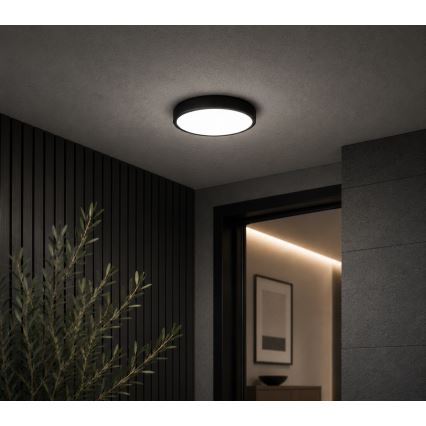 BRILAGI - LED Bathroom Ceiling Light ZENNA LED/12W/230V Ø 25 cm IP44 Black