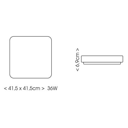 BRILAGI - LED Bathroom ceiling light with sensor ZENNA LED/36W/230V 41,5x41,5 cm IP44 black + remote control