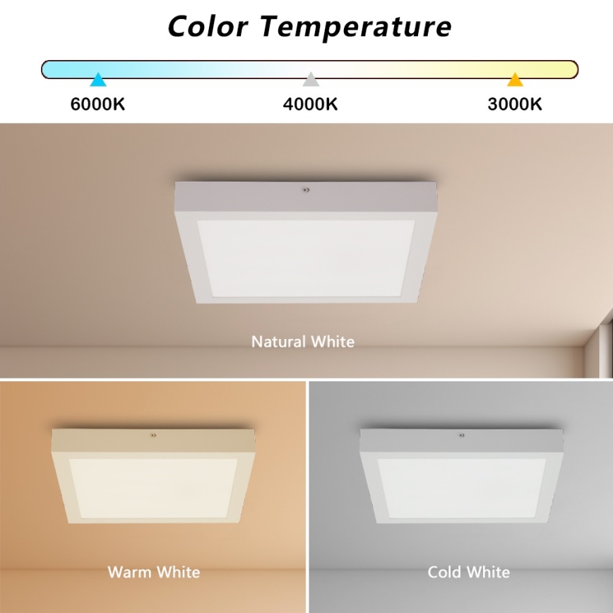 Brilagi - LED Bathroom ceiling light FRAME LED/24W/230V 30x30 cm 3000/4000/6000K IP44 white
