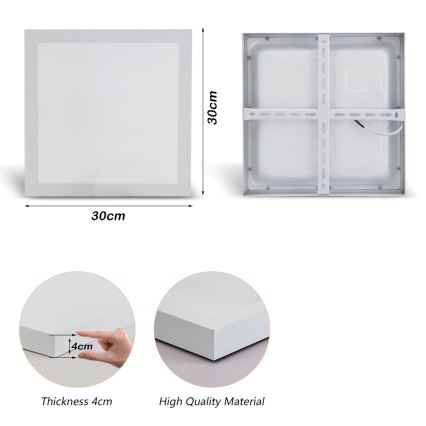 Brilagi - LED Bathroom ceiling light FRAME LED/24W/230V 30x30 cm 3000/4000/6000K IP44 white