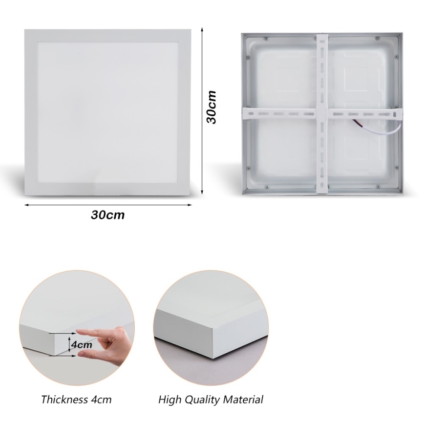 Brilagi - LED Bathroom ceiling light FRAME LED/24W/230V 30x30 cm 3000/4000/6000K IP44 white