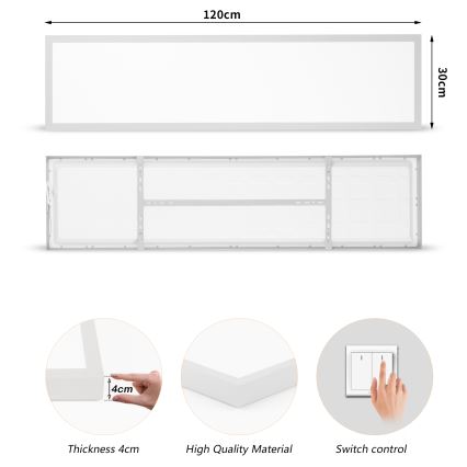 Brilagi - LED Bathroom Ceiling Light FRAME LED/50W/230V 3000/4000/6000K 120x30 cm IP44 silver
