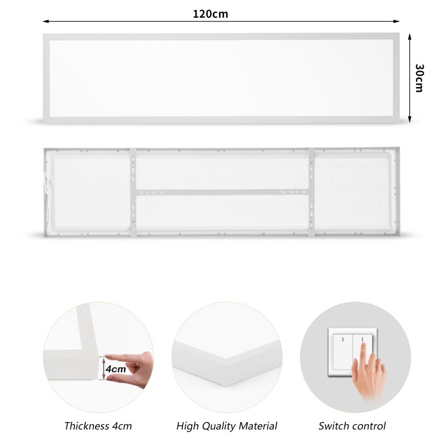 Brilagi - LED Bathroom Ceiling Light FRAME LED/50W/230V 3000/4000/6000K 120x30 cm IP44 silver