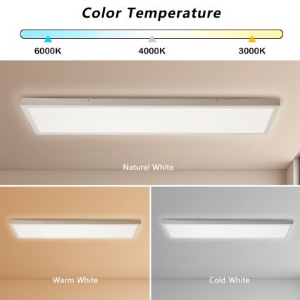 Brilagi - LED Bathroom ceiling light FRAME LED/50W/230V 30x120 cm 3000/4000/6000K IP44 white