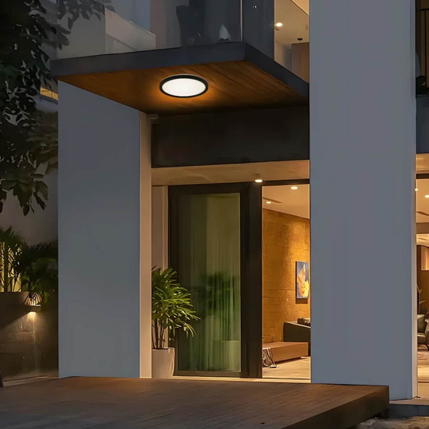 Brilagi - LED Bathroom ceiling light ULTRA SLIM LED/12W/230V d. 22,5 cm black IP54