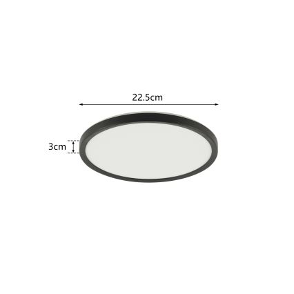 Brilagi - LED Bathroom ceiling light ULTRA SLIM LED/12W/230V d. 22,5 cm black IP54