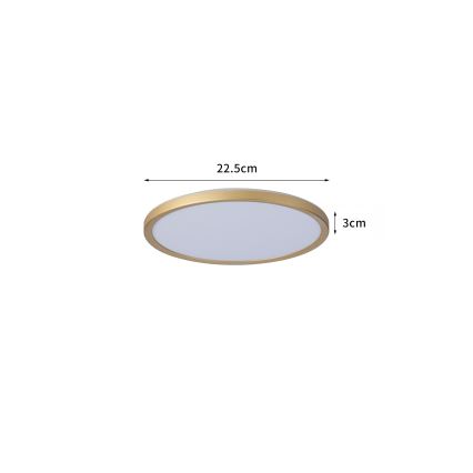 Brilagi - ULTRA SLIM LED Bathroom Ceiling Light LED/12W/230V Ø 22.5 cm Gold IP54
