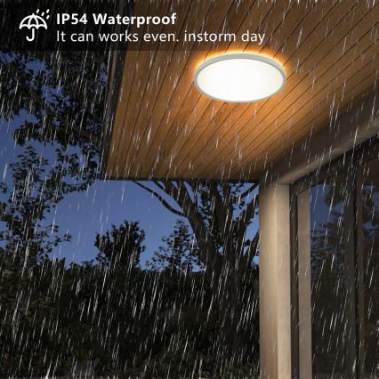 Brilagi - LED Bathroom ceiling light ULTRA SLIM LED/18W/230V d. 30 cm white IP54