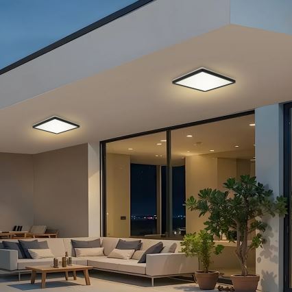 Brilagi - LED Bathroom ceiling light ULTRA SLIM LED/24W/230V 42x42 cm black IP54