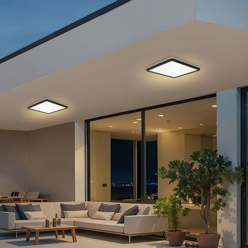 Brilagi - LED Bathroom ceiling light ULTRA SLIM LED/24W/230V 42x42 cm black IP54