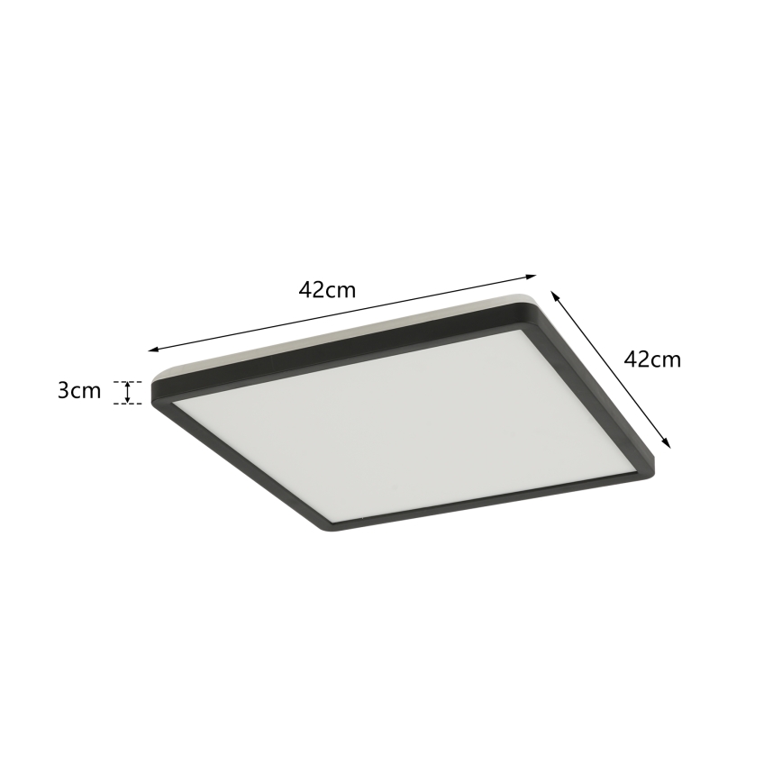 Brilagi - LED Bathroom ceiling light ULTRA SLIM LED/24W/230V 42x42 cm black IP54