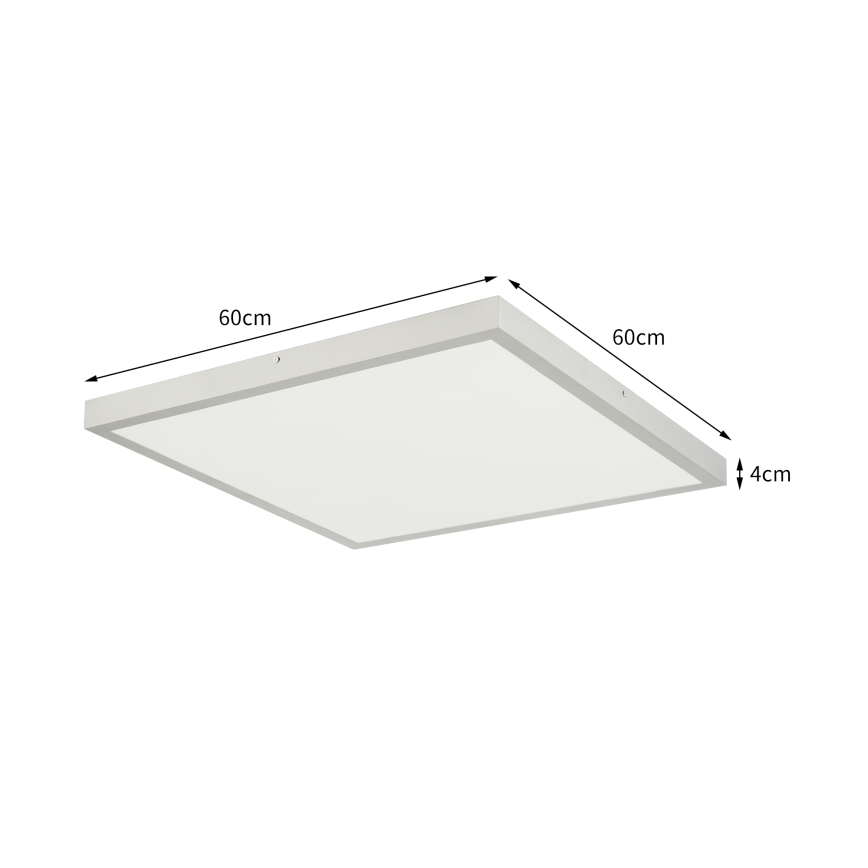 Brilagi - FRAME LED Bathroom Ceiling Light 50W, 230V, selectable 3000/4000/6000K, 60x60 cm, IP44, Silver