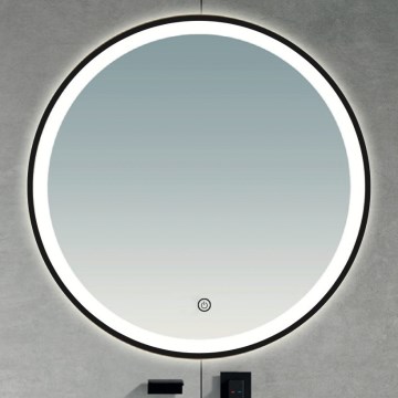 Brilagi - LED Bathroom Mirror ASTI LED/19W/230V Ø 60 cm Black IP44 CRI 90 Dimmable + CCT