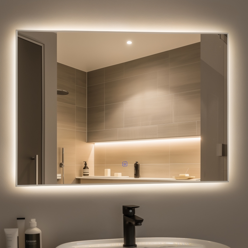 Brilagi - LED Bathroom Mirror DESIO LED/28W/230V 60x80 cm silver IP44 CRI 90 dimmable + CCT