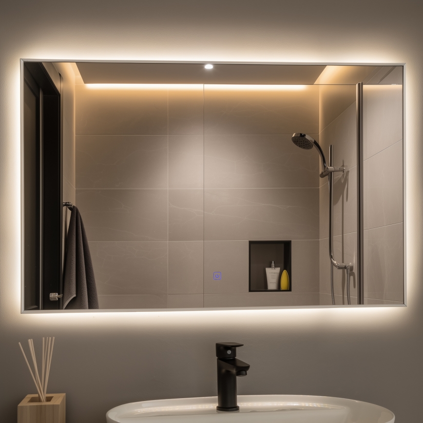 Brilagi - LED Bathroom Mirror DESIO LED/30W/230V 60x90 cm silver IP44 CRI 90 dimmable + CCT