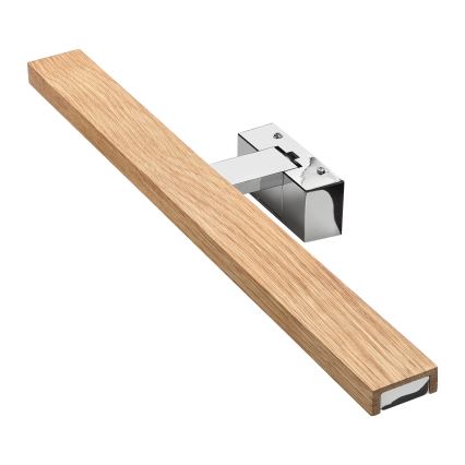 BRILAGI - WOODY MIRROR 3-in-1 LED bathroom mirror light, 12W/230V, 60 cm, IP44, polished chrome/oak