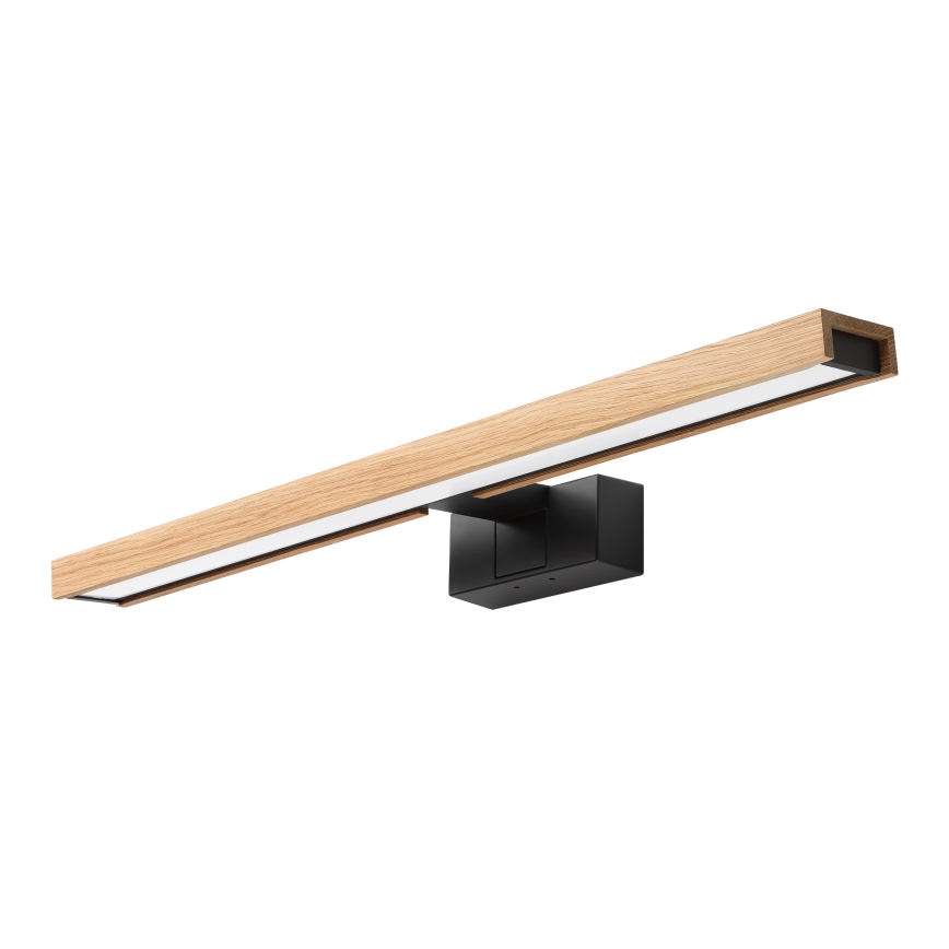 Brilagi - WOODY MIRROR 3-in-1 LED Bathroom Mirror Light LED/12W/230V 60 cm IP44 Black/Oak