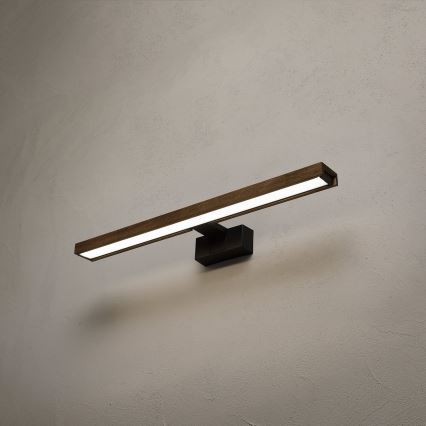 Brilagi - WOODY MIRROR 3-in-1 LED Bathroom Mirror Light LED/12W/230V IP44 Black/Oak Walnut