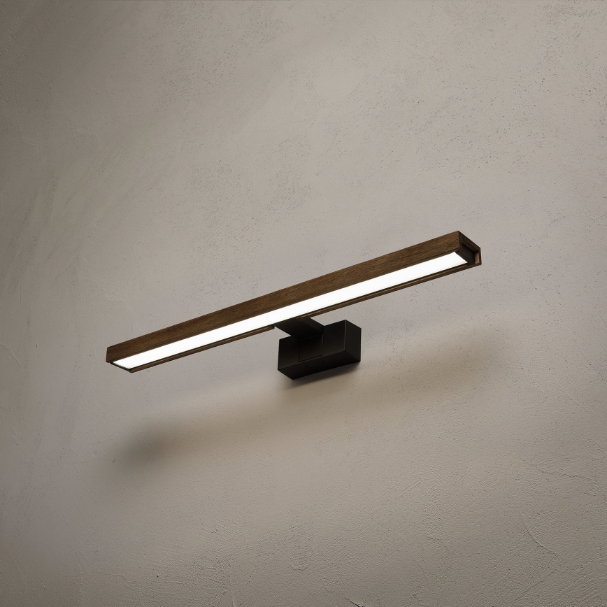 Brilagi - WOODY MIRROR 3-in-1 LED Bathroom Mirror Light LED/12W/230V IP44 Black/Oak Walnut