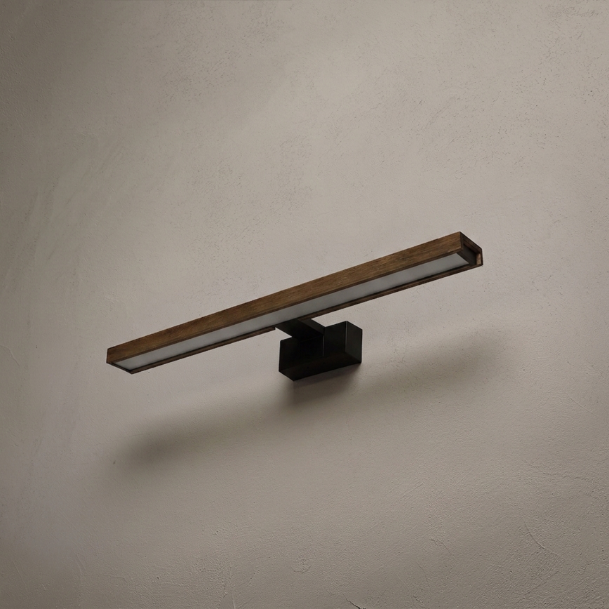 Brilagi - WOODY MIRROR 3-in-1 LED Bathroom Mirror Light LED/12W/230V IP44 Black/Oak Walnut