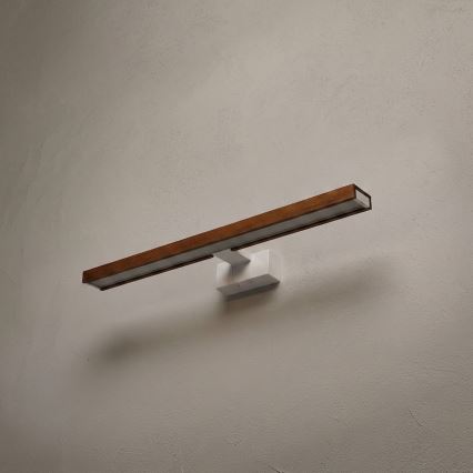 Brilagi - WOODY MIRROR 3-in-1 LED Bathroom Mirror Light LED/12W/230V 60 cm IP44 White / Oak-Cherry