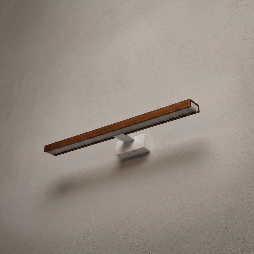 Brilagi - WOODY MIRROR 3-in-1 LED Bathroom Mirror Light LED/12W/230V 60 cm IP44 White / Oak-Cherry