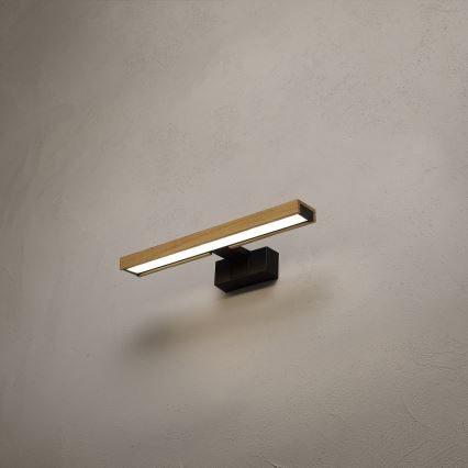 Brilagi - WOODY MIRROR 3-in-1 LED Bathroom Mirror Light 8W/230V IP44 Black/Oak