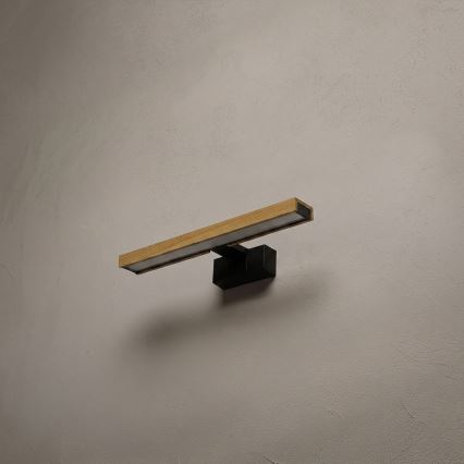 Brilagi - WOODY MIRROR 3-in-1 LED Bathroom Mirror Light 8W/230V IP44 Black/Oak