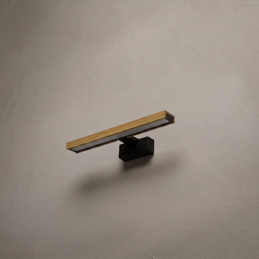 Brilagi - WOODY MIRROR 3-in-1 LED Bathroom Mirror Light 8W/230V IP44 Black/Oak