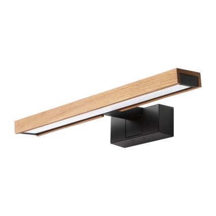 Brilagi - WOODY MIRROR 3-in-1 LED Bathroom Mirror Light 8W/230V IP44 Black/Oak