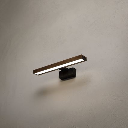 Brilagi - WOODY MIRROR 3-in-1 LED Bathroom Mirror Light LED/8W/230V 40 cm IP44 black/oak walnut