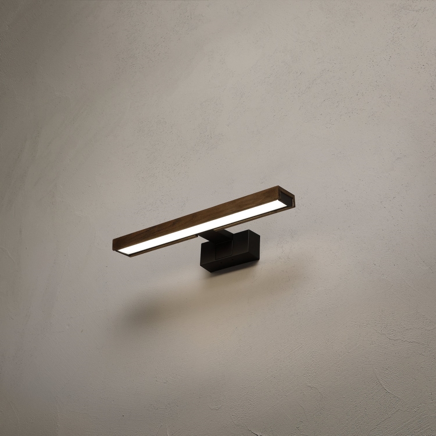 Brilagi - WOODY MIRROR 3-in-1 LED Bathroom Mirror Light LED/8W/230V 40 cm IP44 black/oak walnut