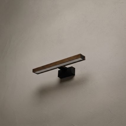 Brilagi - WOODY MIRROR 3-in-1 LED Bathroom Mirror Light LED/8W/230V 40 cm IP44 black/oak walnut