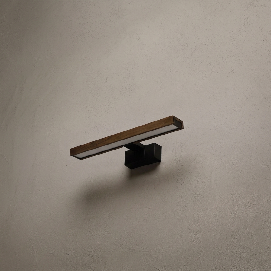 Brilagi - WOODY MIRROR 3-in-1 LED Bathroom Mirror Light LED/8W/230V 40 cm IP44 black/oak walnut